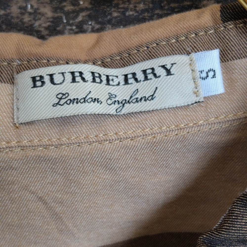 Burberry Tan, Black, White & Pink Plaid Long Sleeve Dress - Picture 2 of 11